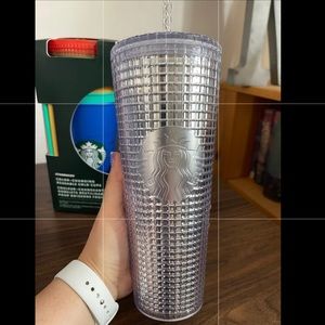 Starbucks silver grid venti tumbler